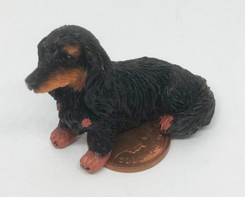 Dolls house resin dachshund - dolls,