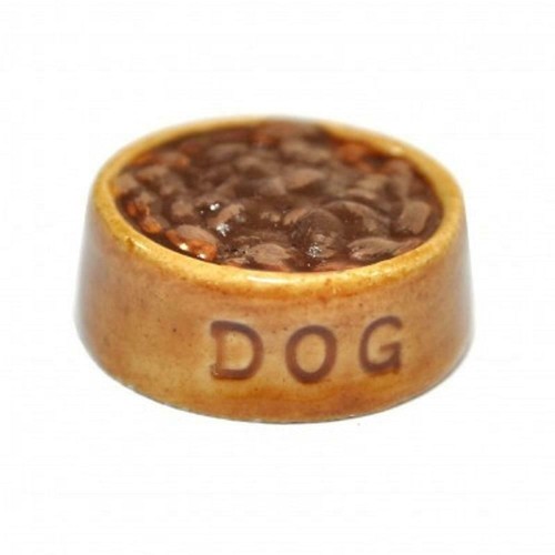 Dolls house ceramic dog food - dog,