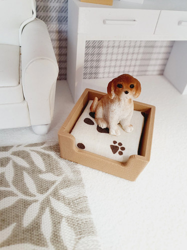 Coloured dog bed with - coloured, pad