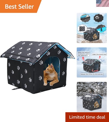 Elegant black weatherproof cat - black,