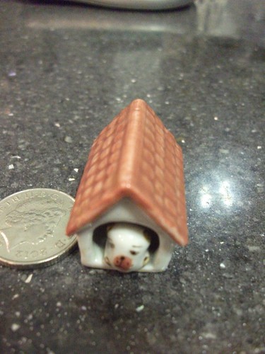 Vintage ceramic dog house - ceramic,