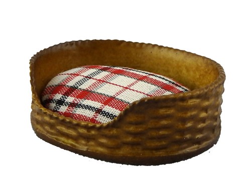 Dolls house dog - cat, bed