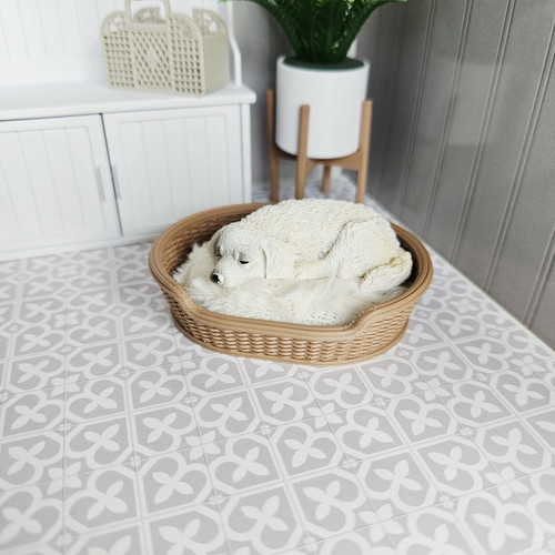 Natural wicker dog bed - wicker,