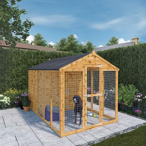 Wooden dog kennel run - x,