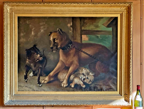 Huge antique country - antique, oil